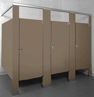 Dark Khaki Bathroom Stalls