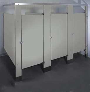 Dove Gray Bathroom Stalls