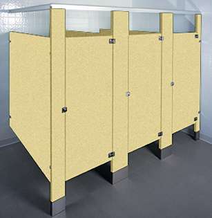 Pale Gold Bathroom Stalls