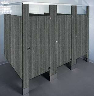 Burnt Strand Laminate Bathroom Stalls