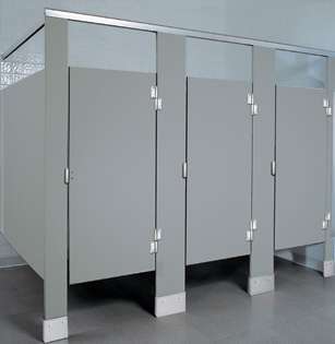 Gray Plastic Bathroom Stalls