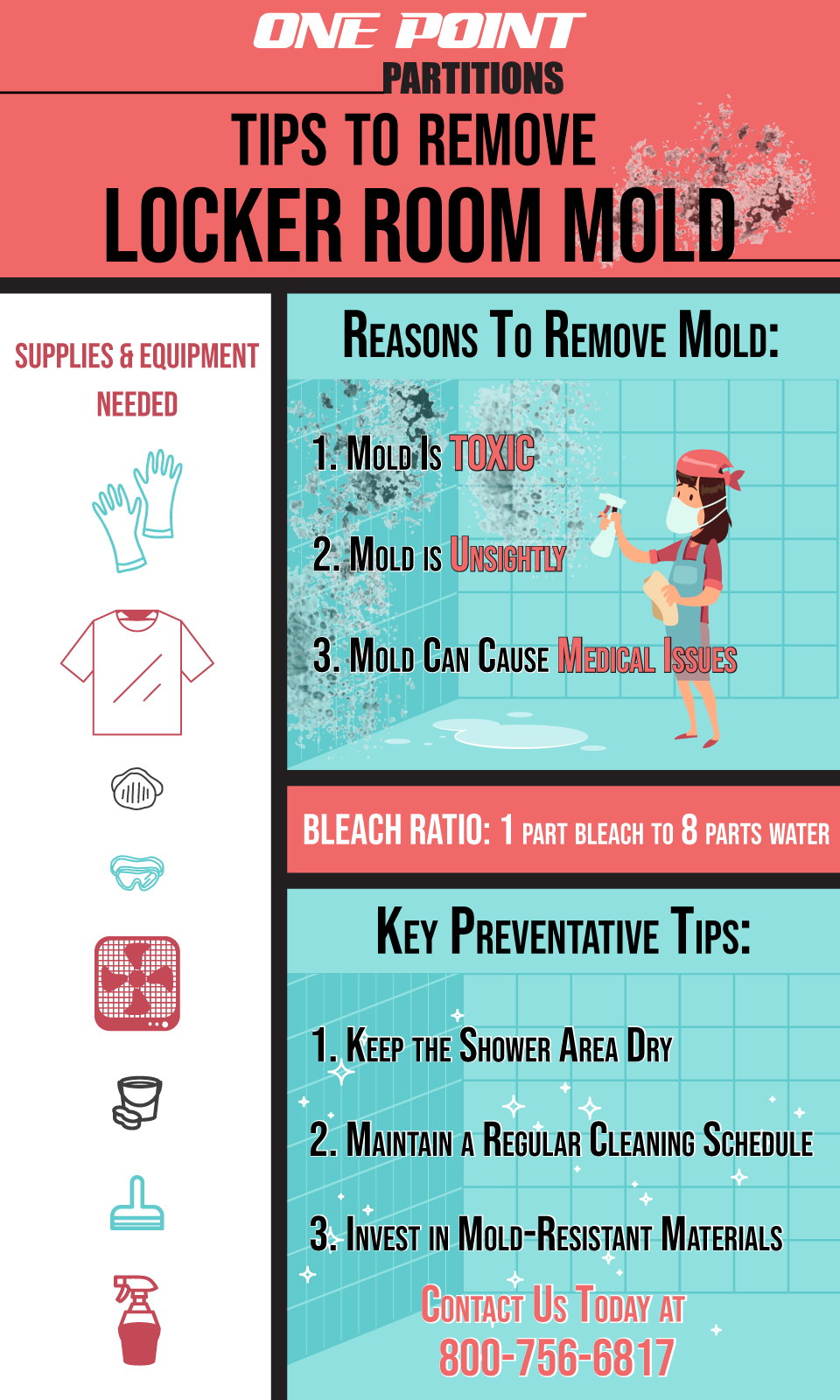 Remove Mold From Locker Room Showers One Point Partitions