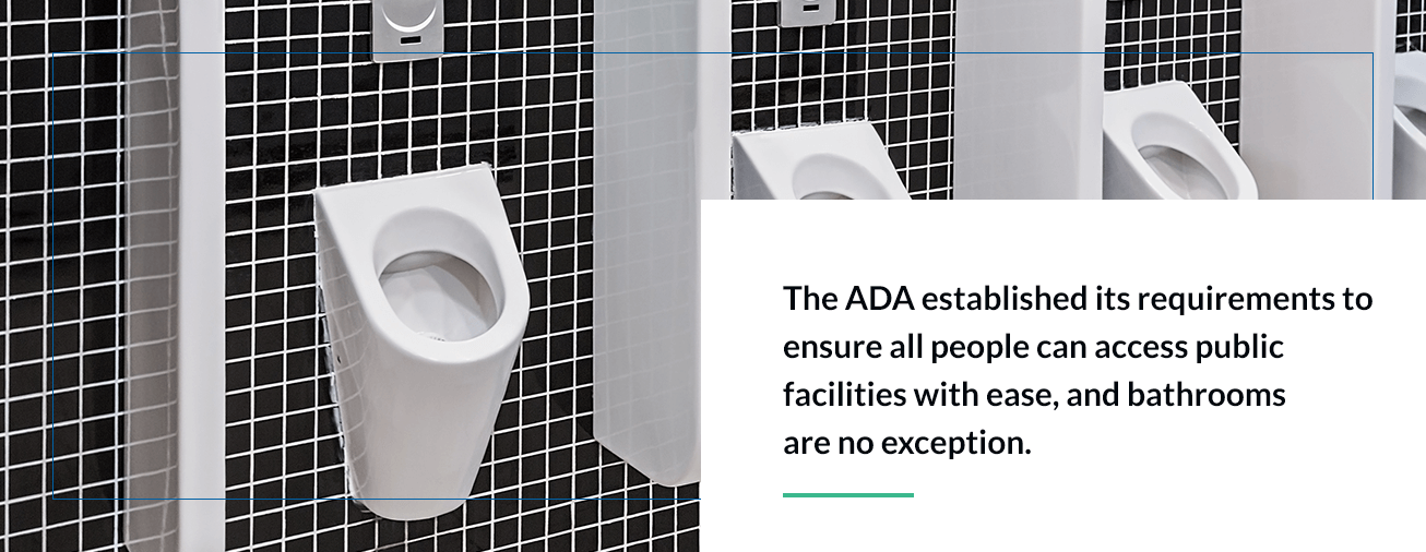 ada public urinal installation