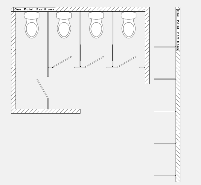 Typical Bathroom Partition Dimensions - One Point Partitions