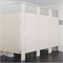 solid plastic toilet partitions set of 3 stalls