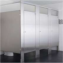 Stainless steel toilet partitions set of 3 stalls