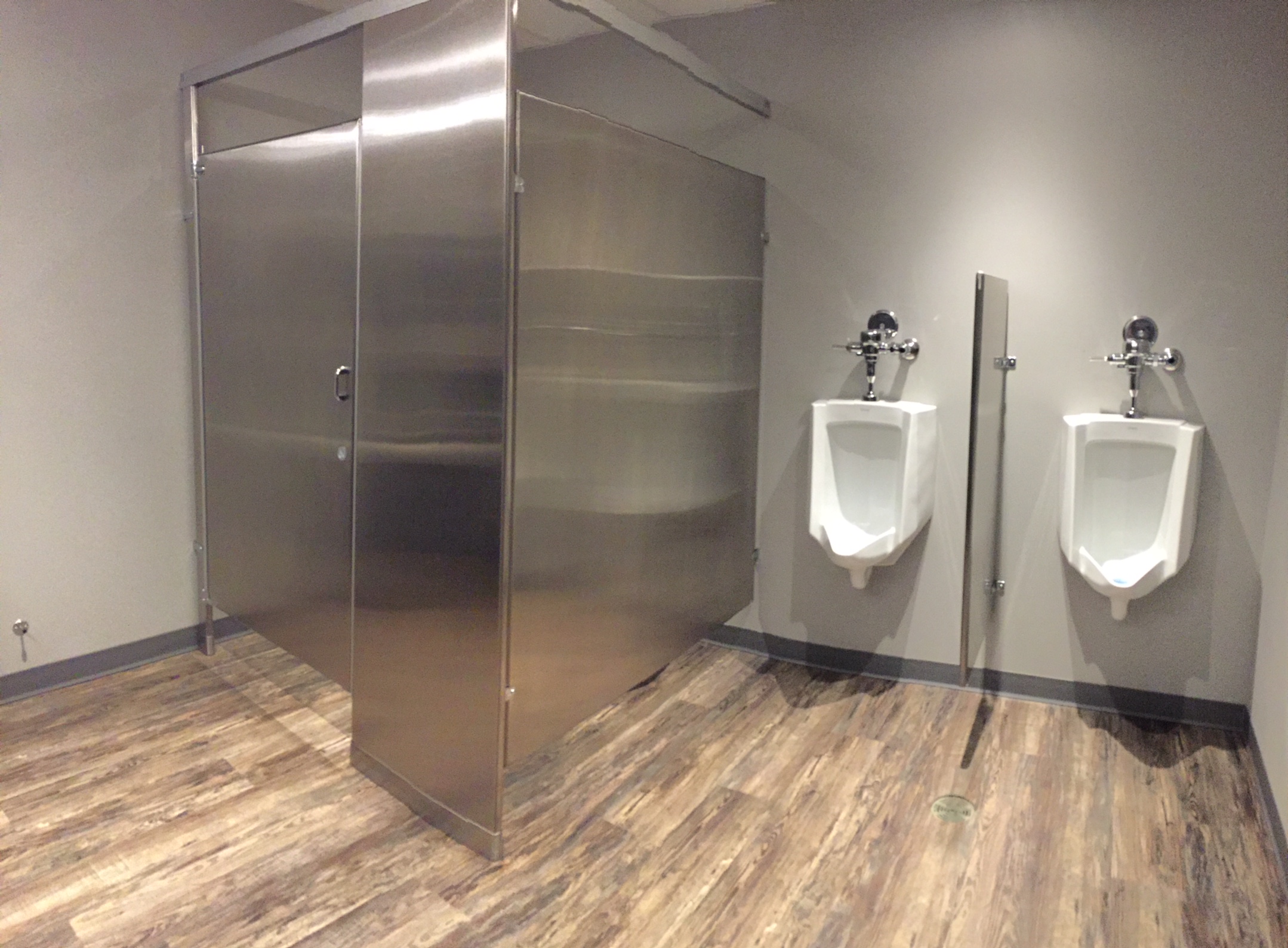 Stainless steel bathroom stall and urinal partitions