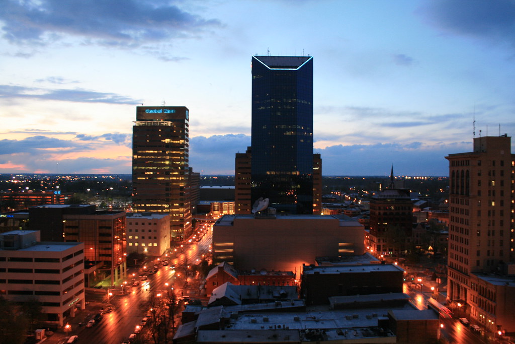 Lexington Kentucky city skyline at night