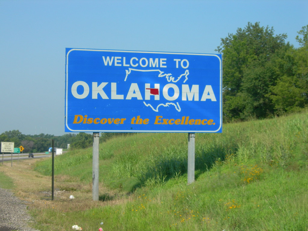 Welcome to Oklahoma sign