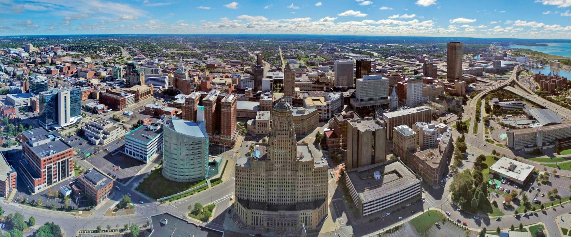 Aerial photo of Buffalo New York Skyline