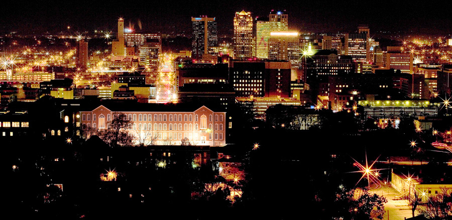 Birmingham Alabama night skyline