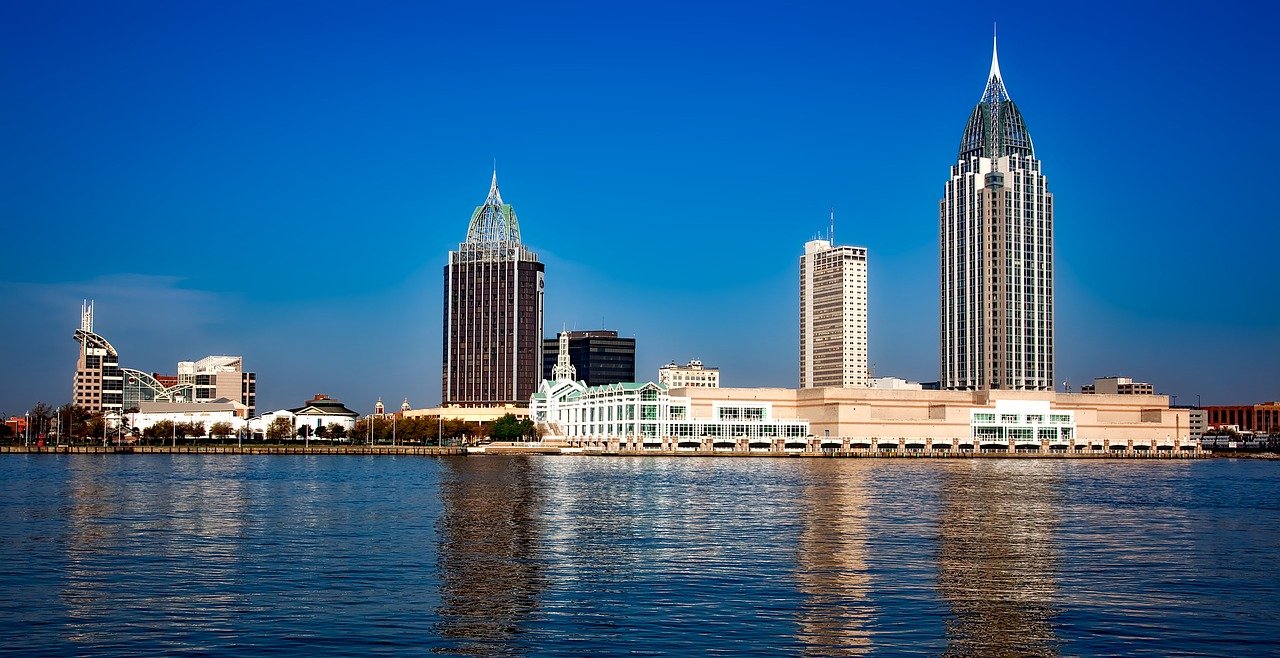 Mobile Alabama City Shore skyline during the day
